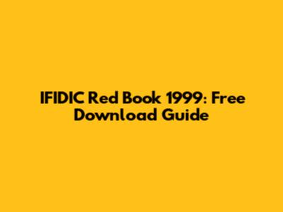 IFIDIC Red Book 1999: Free Download Guide