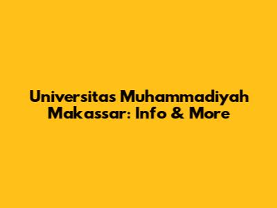 Universitas Muhammadiyah Makassar: Info & More